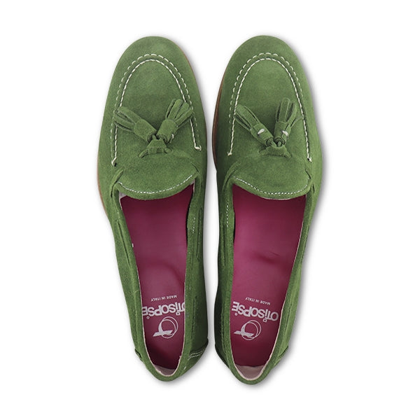 Mocassini camoscio verde