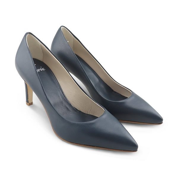Decolletè navy in nappa tacco 70