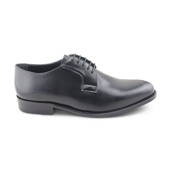 Derby nero in pelle abrasivato