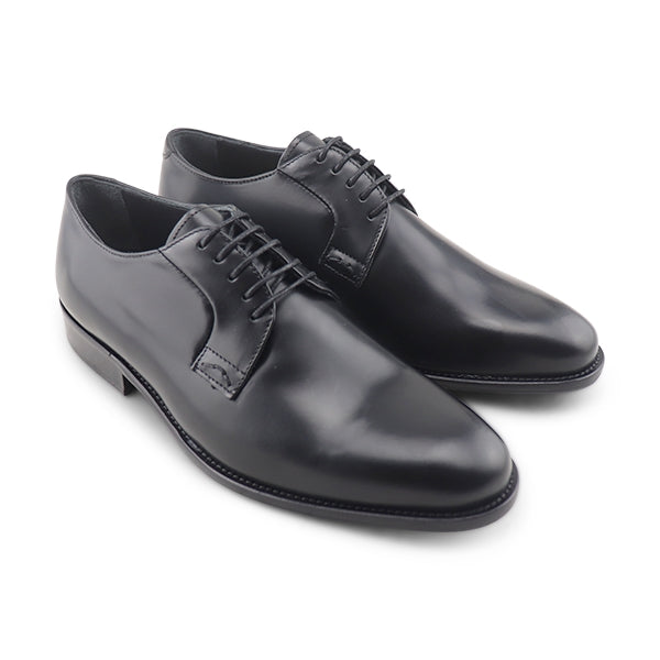 Derby nero in pelle abrasivato