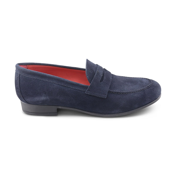 Mocassini bendina in camoscio blu