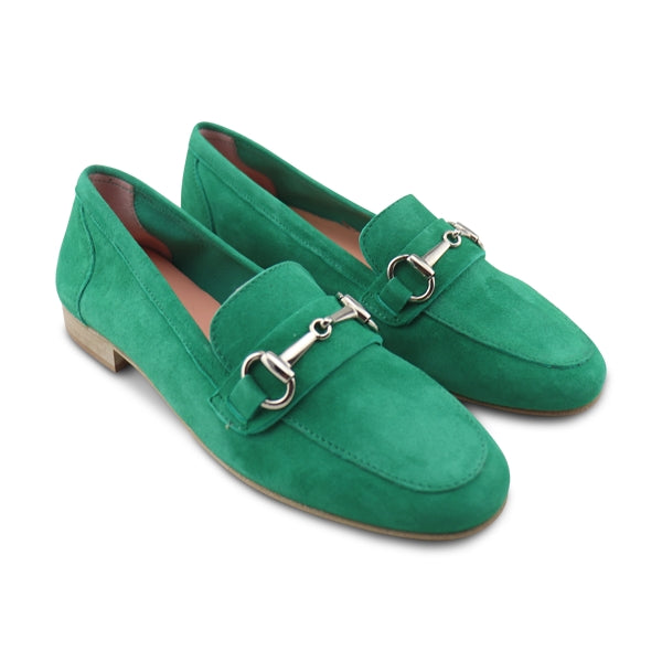 Mocassini camoscio verde