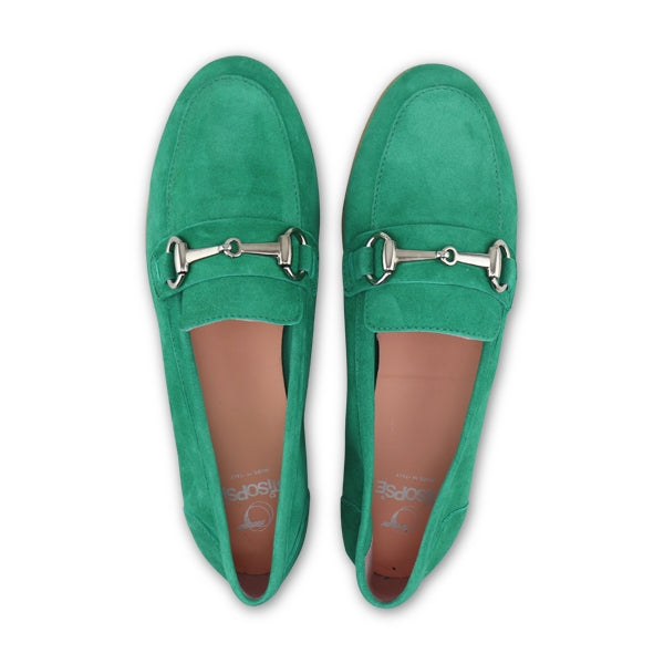 Mocassini camoscio verde