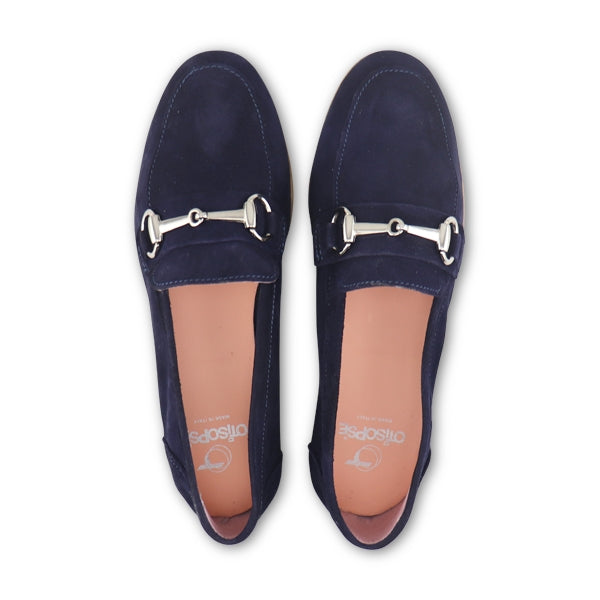 Mocassini camoscio blu