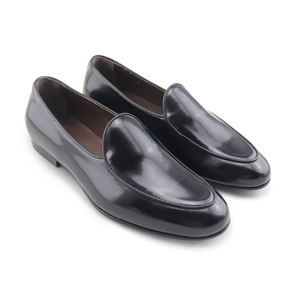 Slipper in pelle abrasivata nera