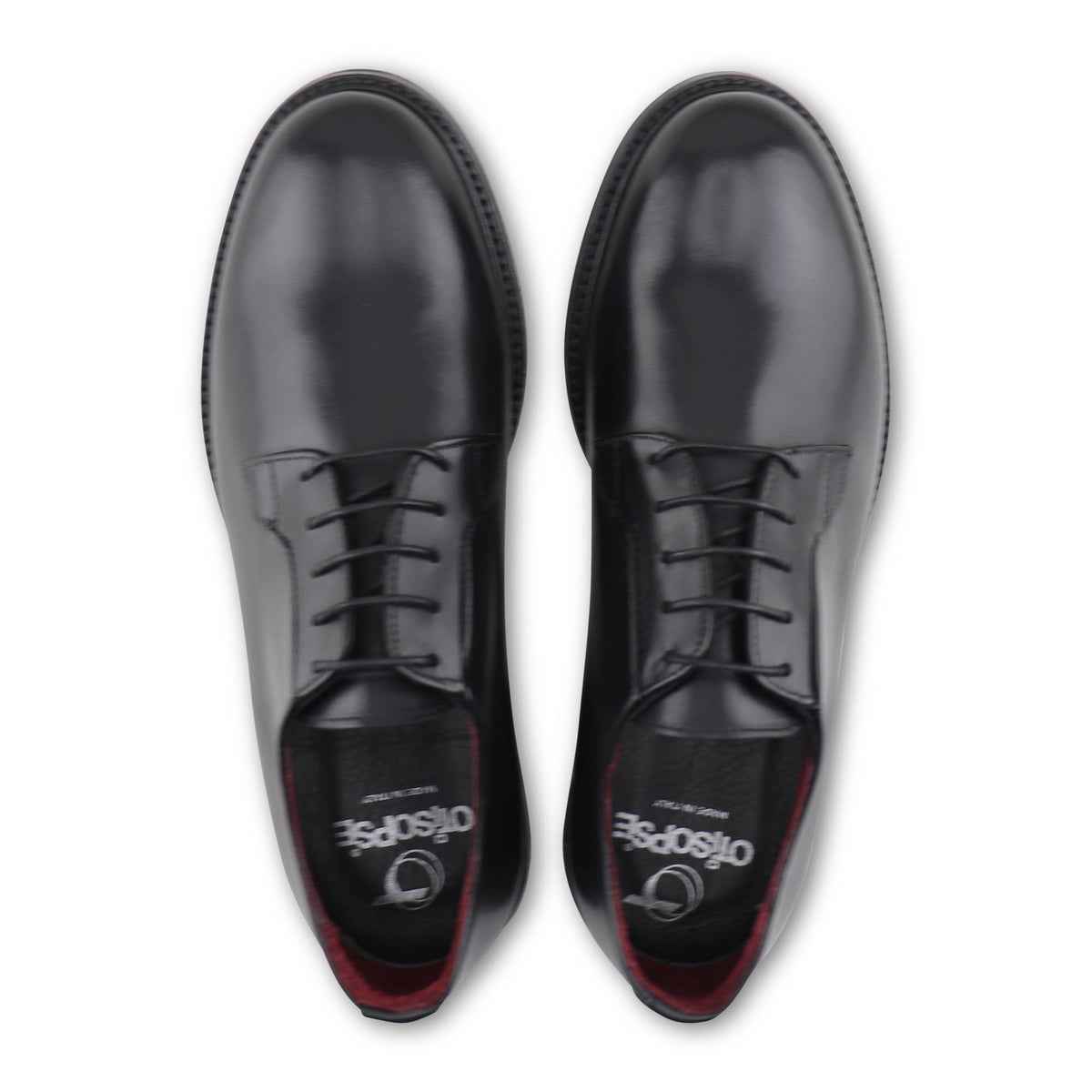 Derby nero in pelle