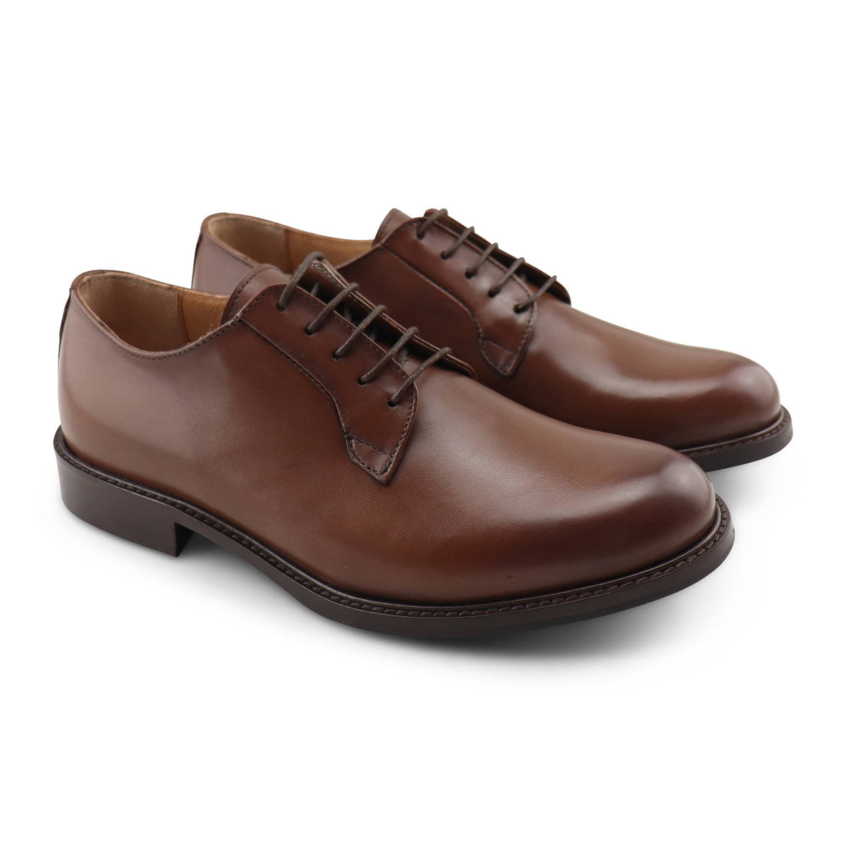 Derby cuoio in pelle