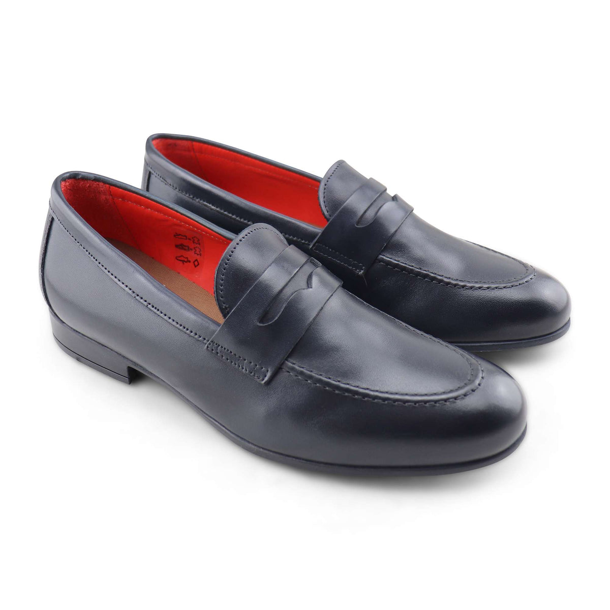Mocassini bendina in pelle blu