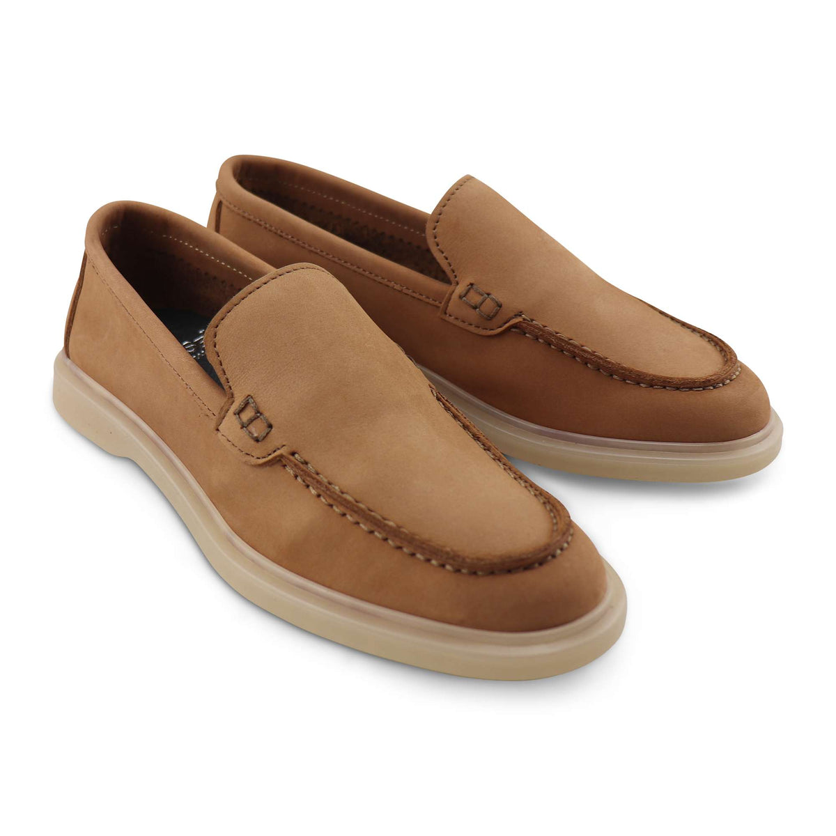 Mocassini nabuk camel