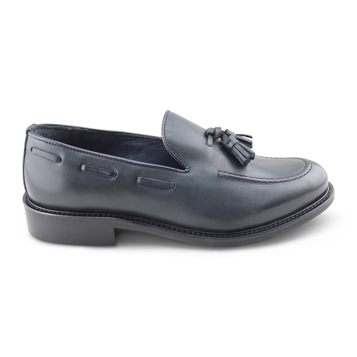 Mocassini tassel pelle blu