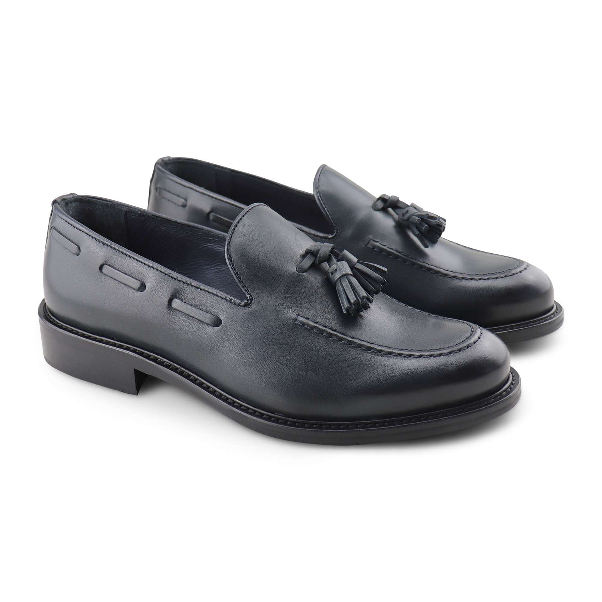 Mocassini tassel pelle blu