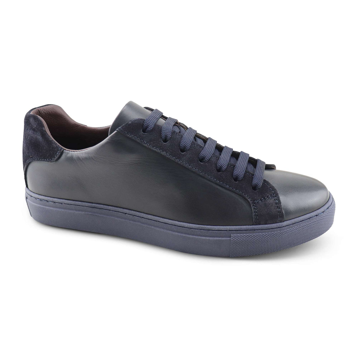 Sneakers in pelle e camoscio blu