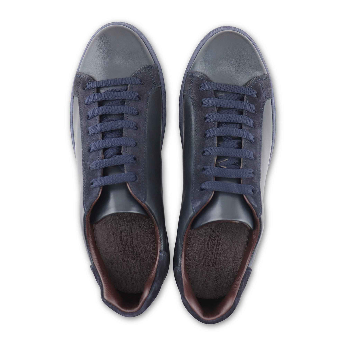 Sneakers in pelle e camoscio blu