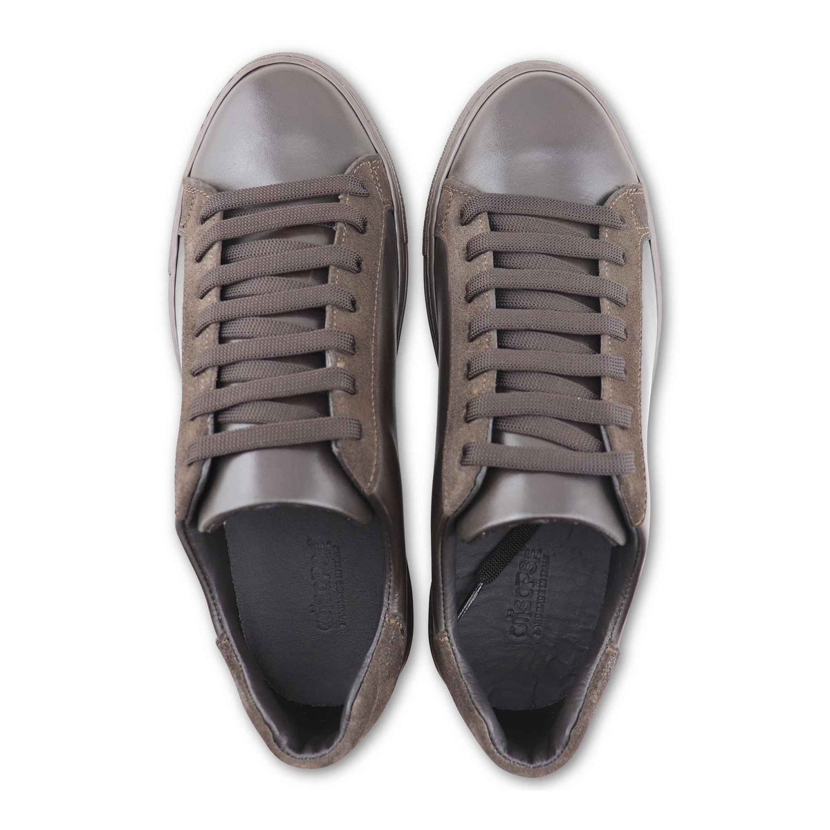 Sneakers από δέρμα και καστόρι testa di moro