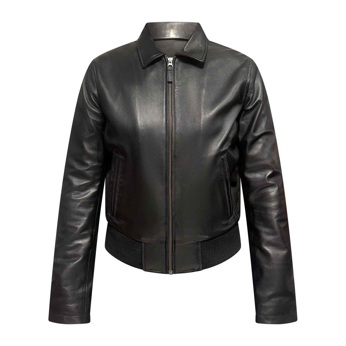 Bomber donna in nappa nera