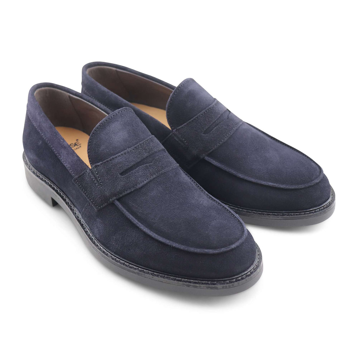 Mocassini in camoscio blu