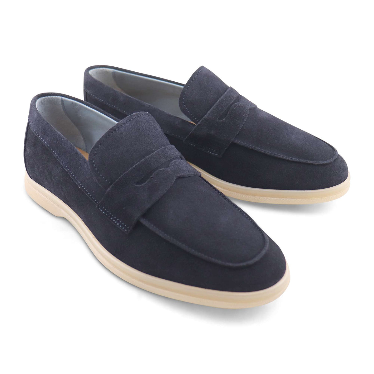 Mocassini camoscio blu
