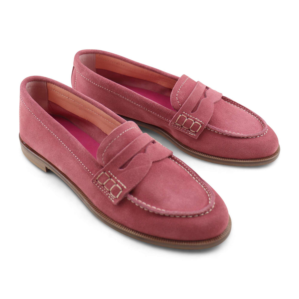 Mocassini ave camoscio rosa