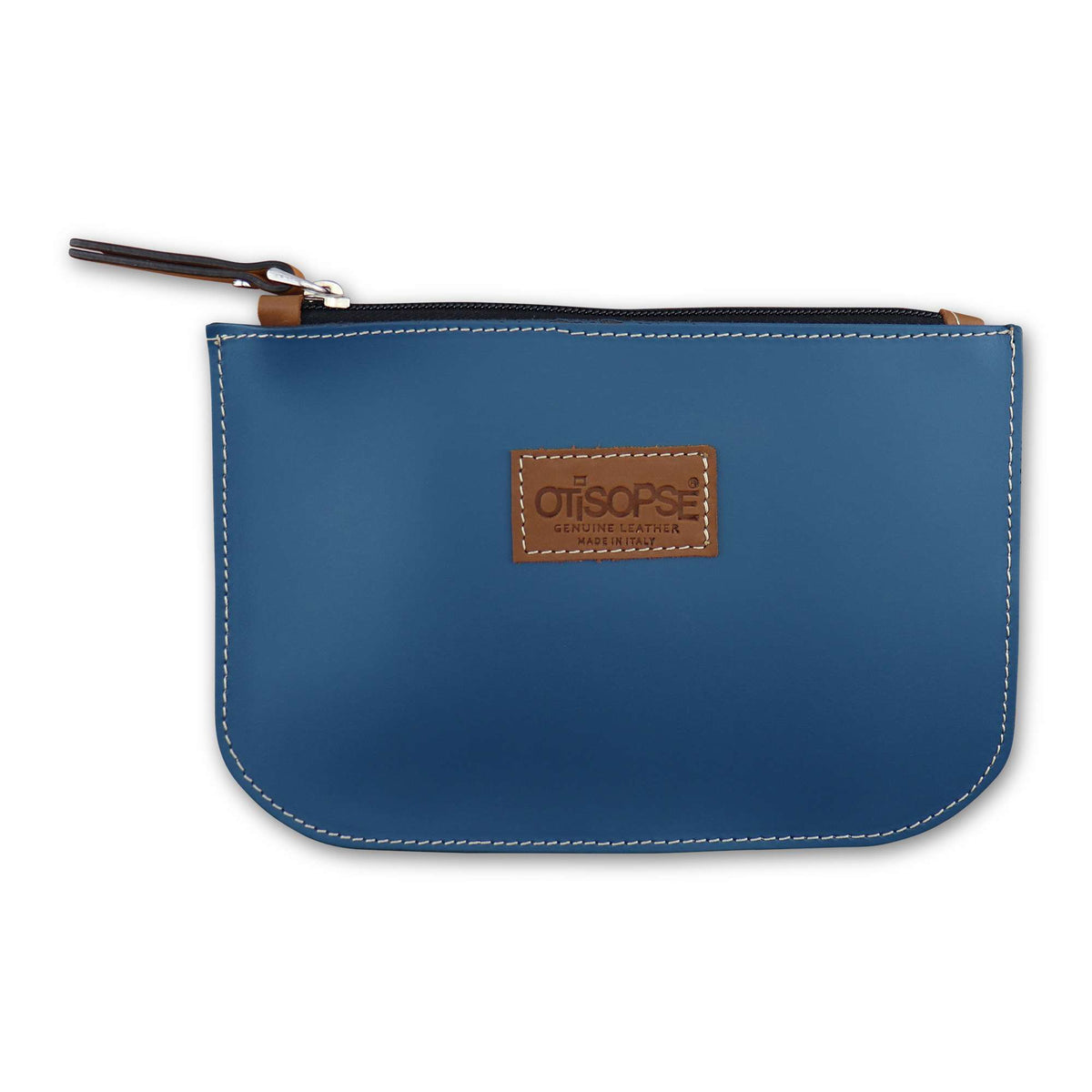 Pochette in pelle azzurra