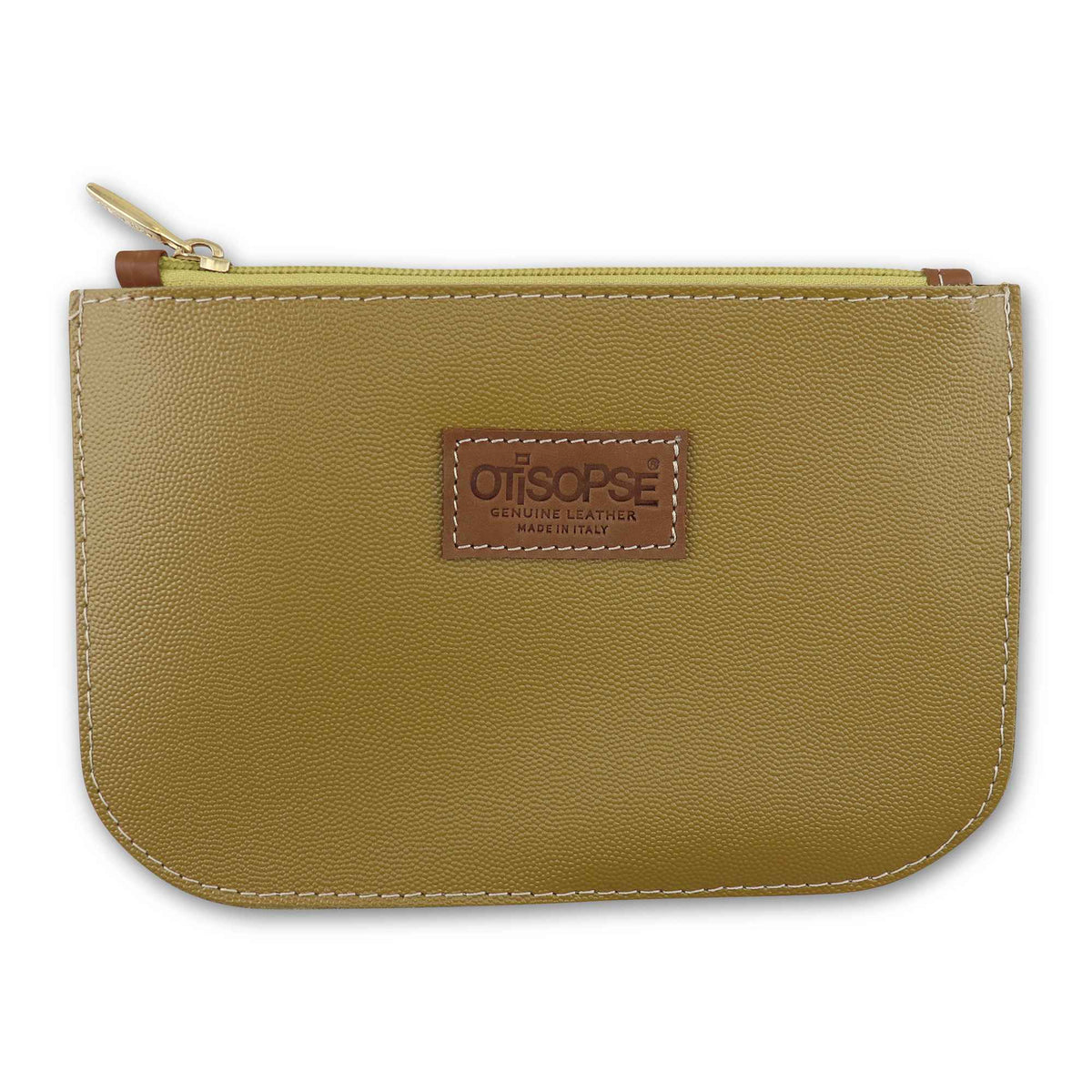 Pochette in pelle senape chiaro