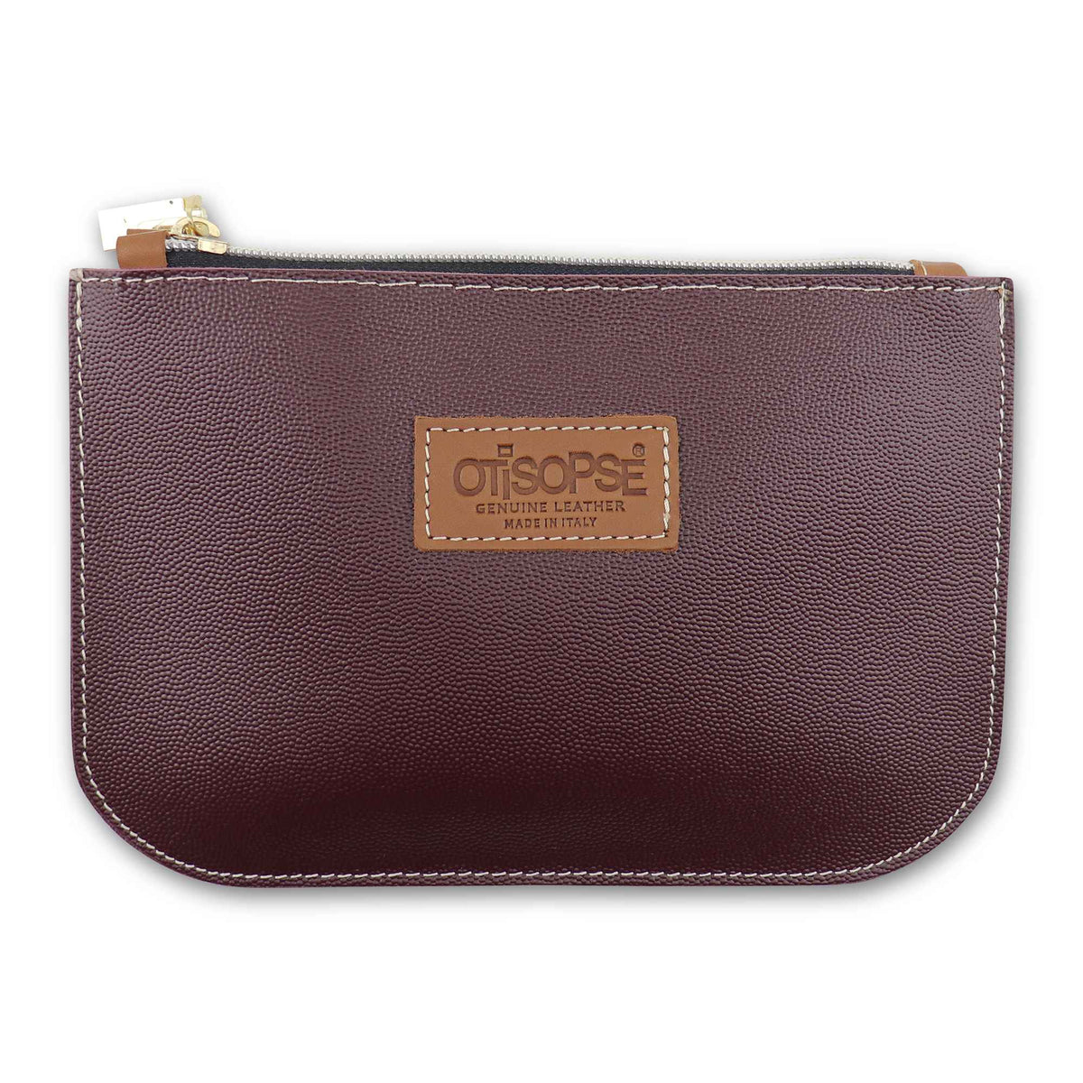 Pochette in pelle bordeaux