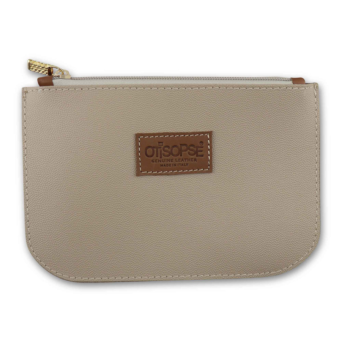 Pochette in pelle beige