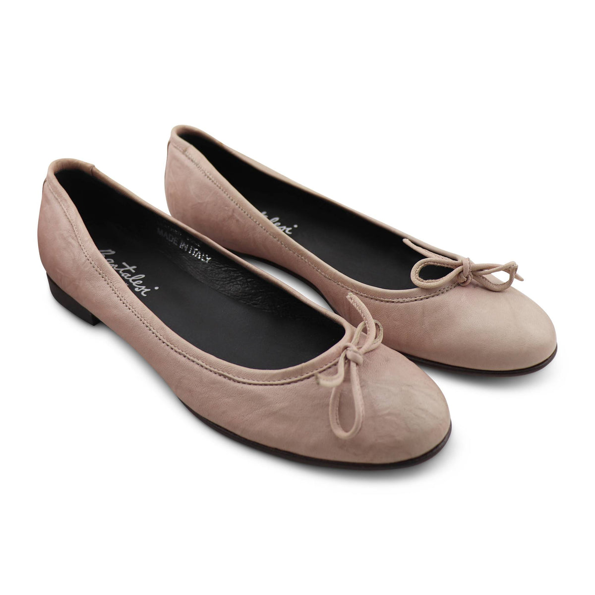 Ballerine in pelle stropicciata rosa