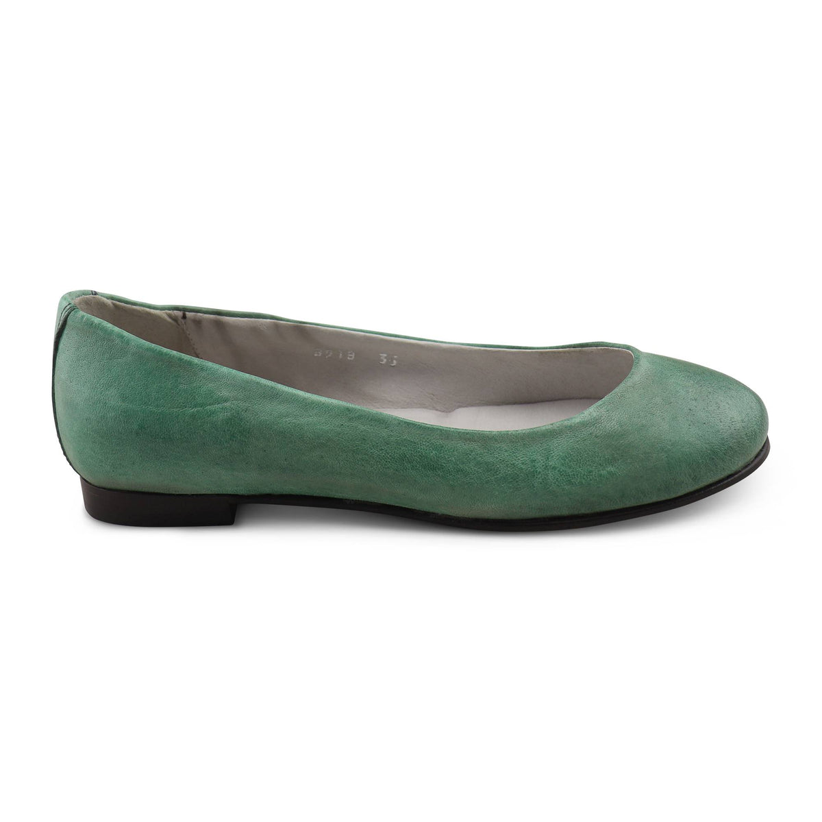 Ballerine in pelle stropicciata verde