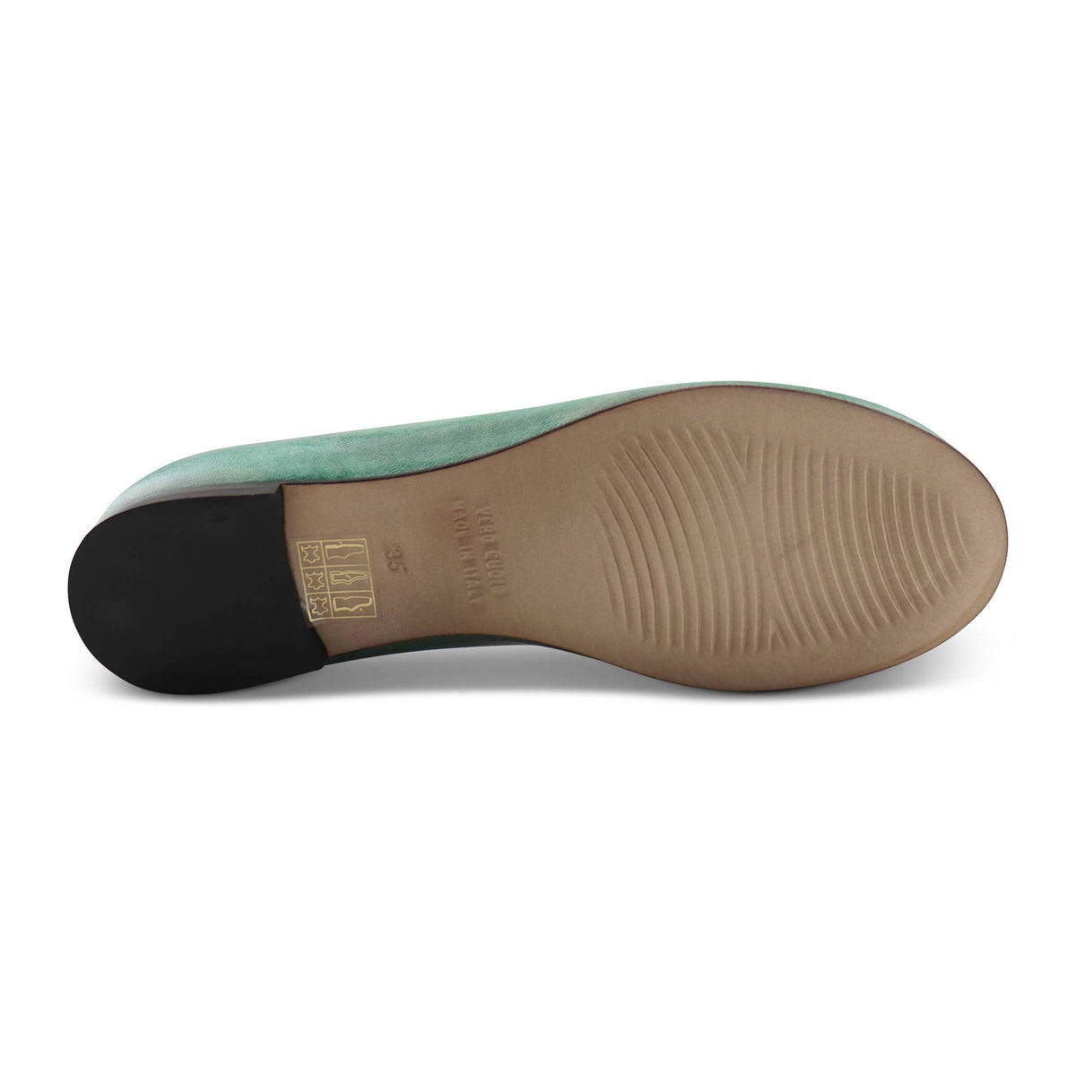Ballerine in pelle stropicciata verde