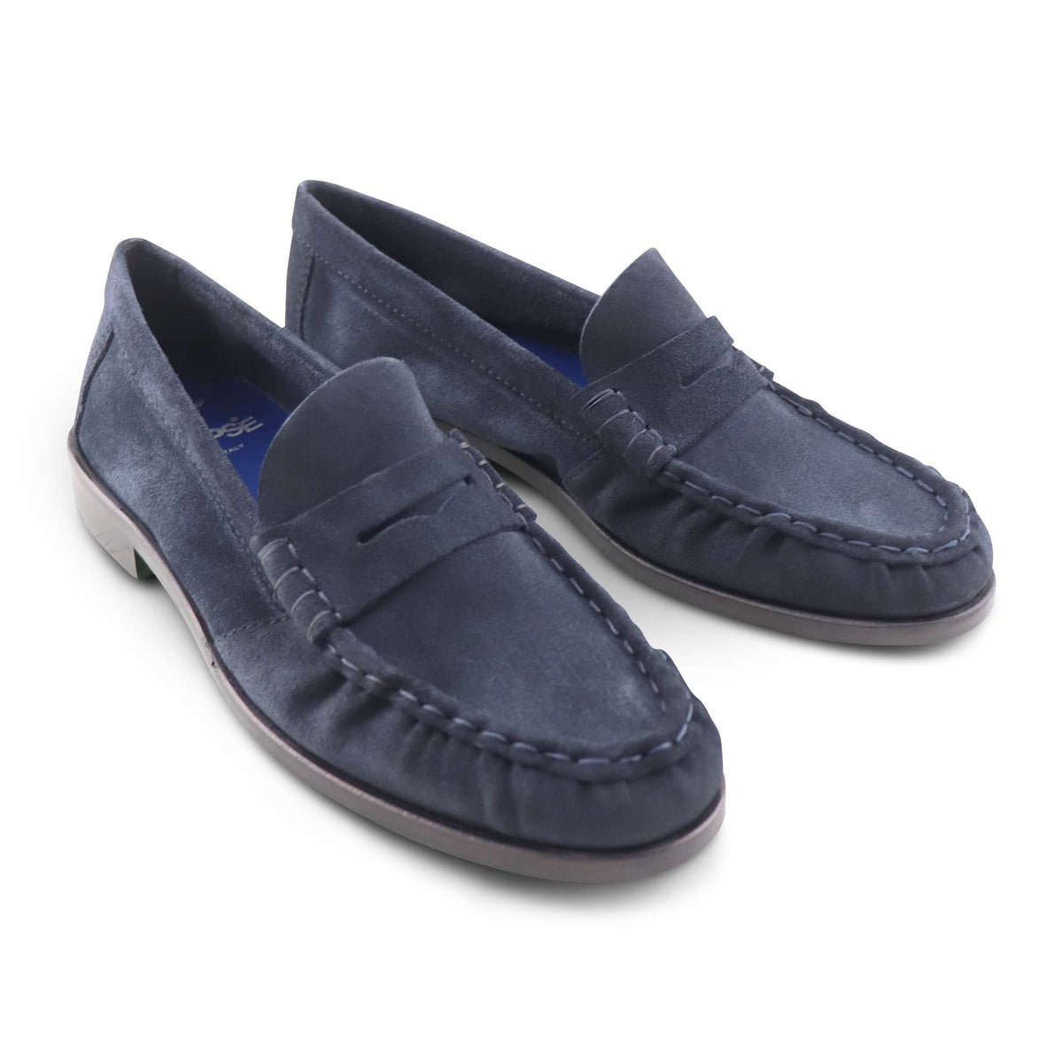 Mocassini camoscio blu