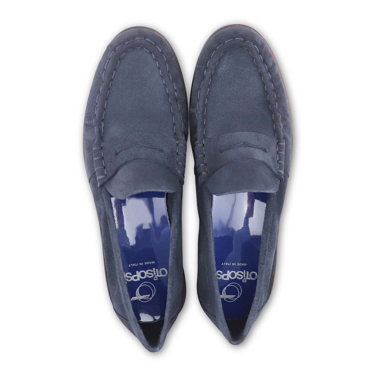 Mocassini camoscio blu