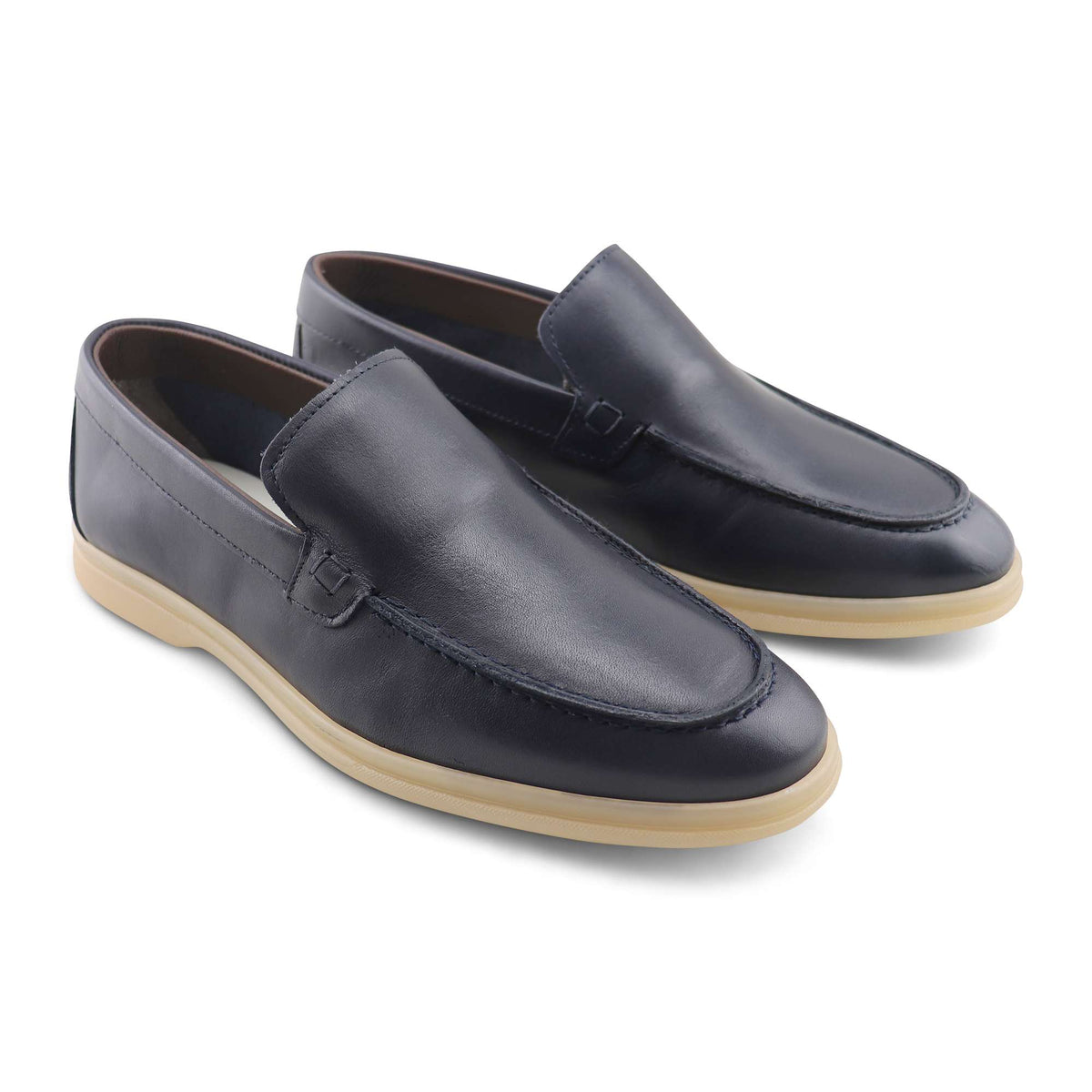 Mocassini pelle blu