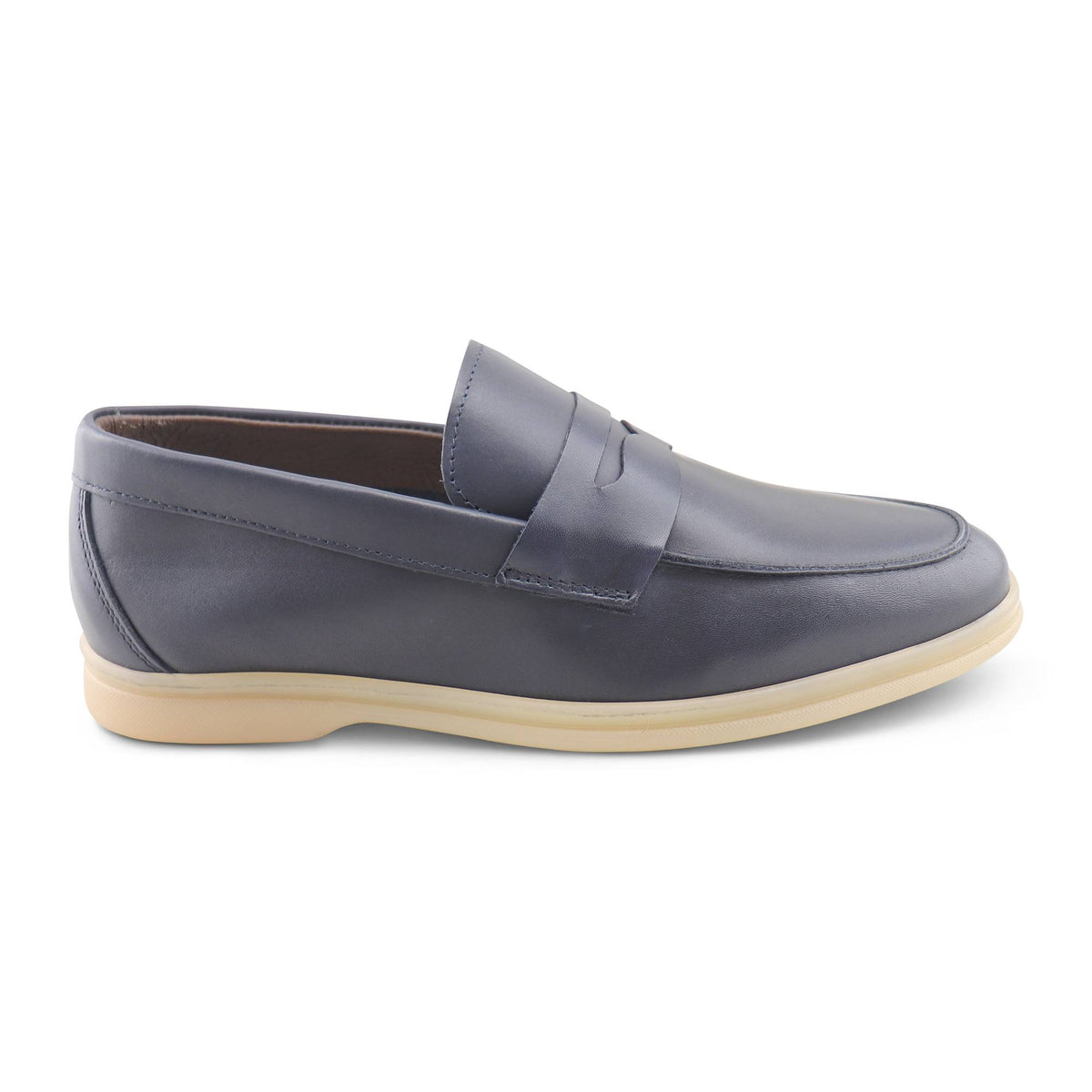 Mocassini pelle blu