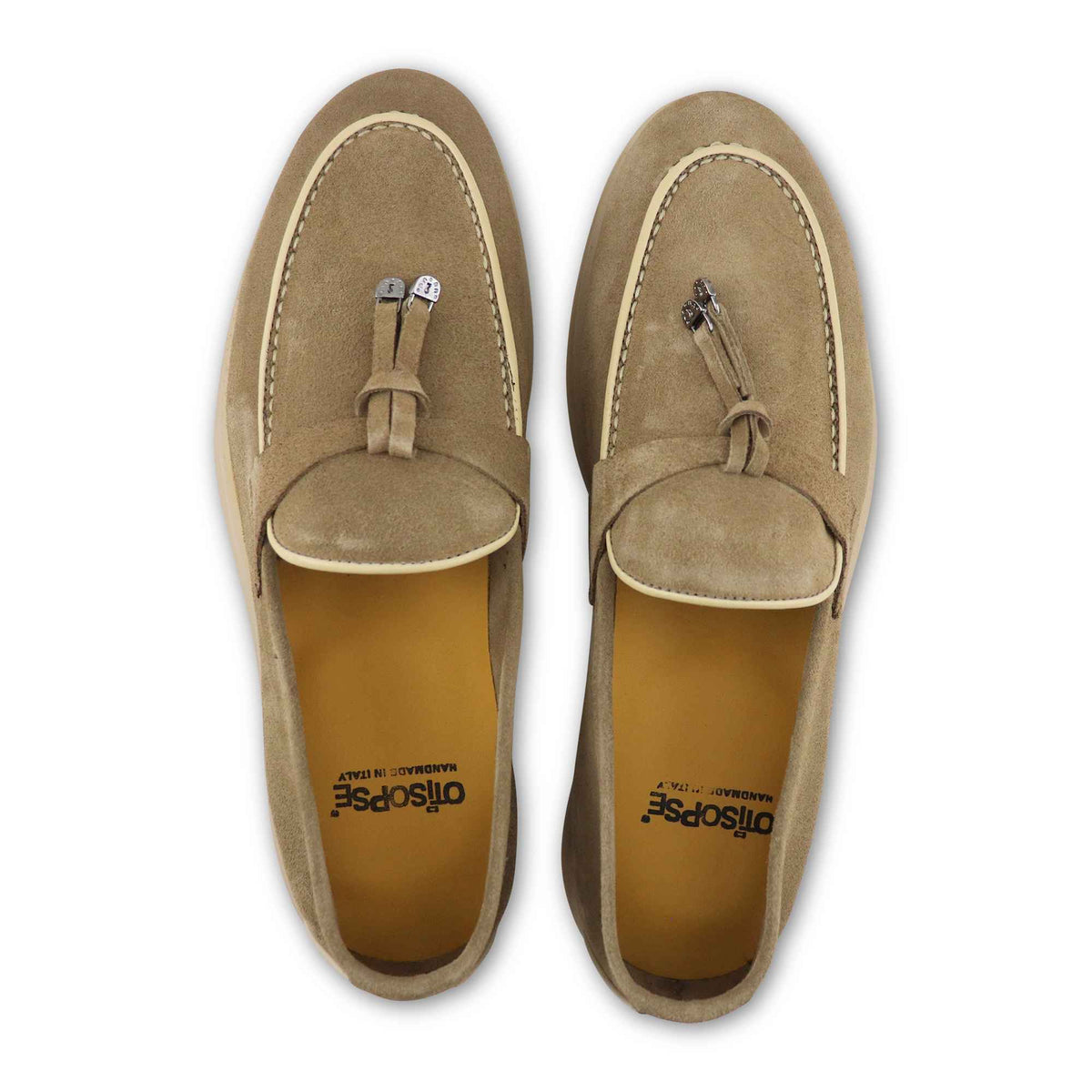 Mocassini uomo in camoscio beige