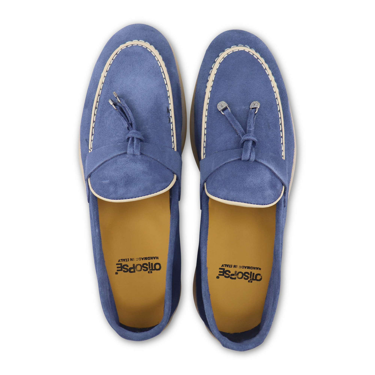 Mocassini uomo in camoscio jeans