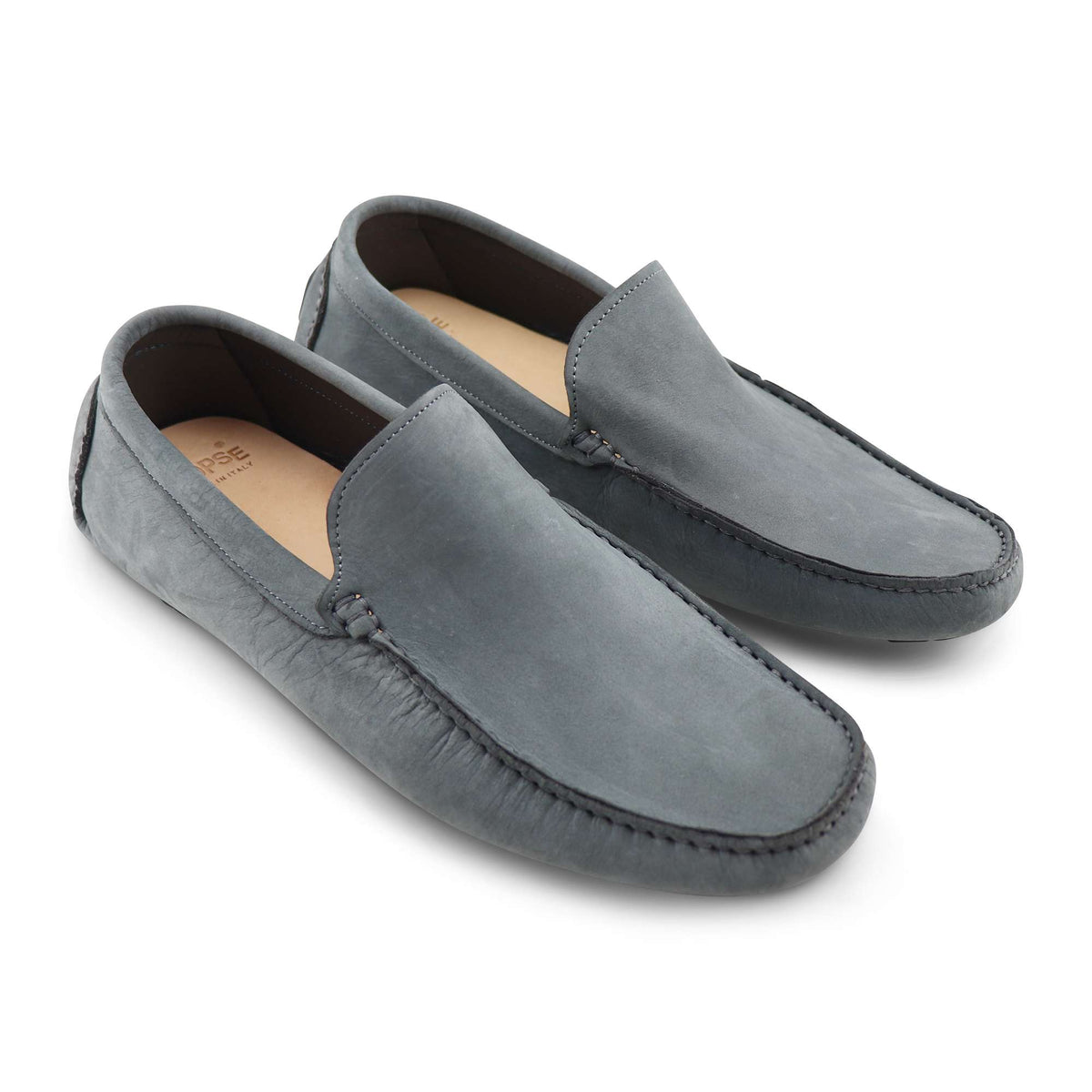 Mocassini con Gommini in nabuk grigio
