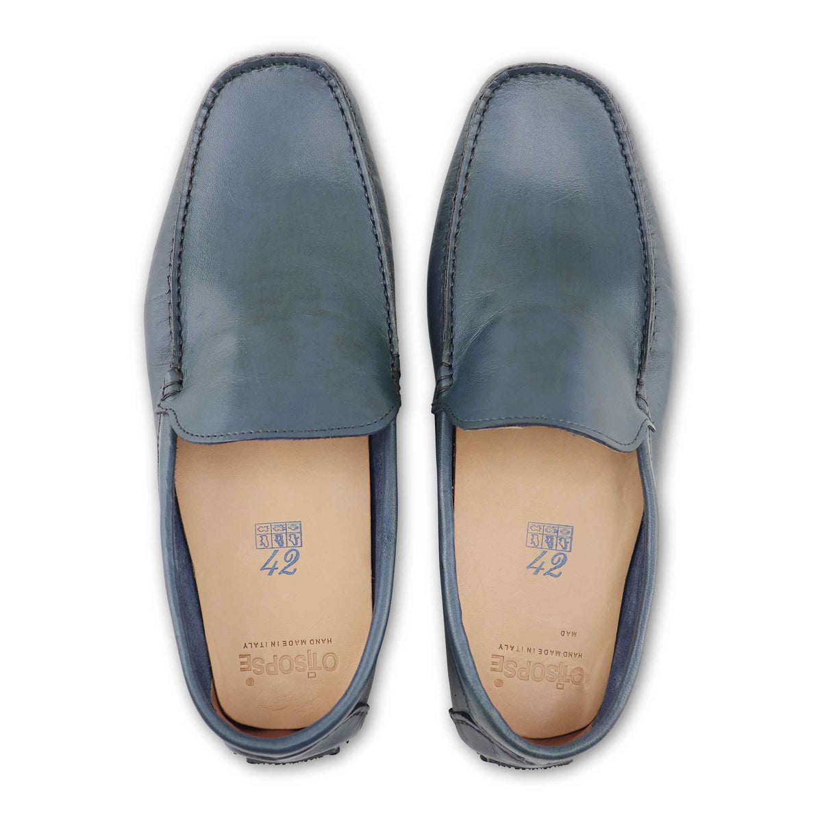 Mocassini con Gommini in pelle blu