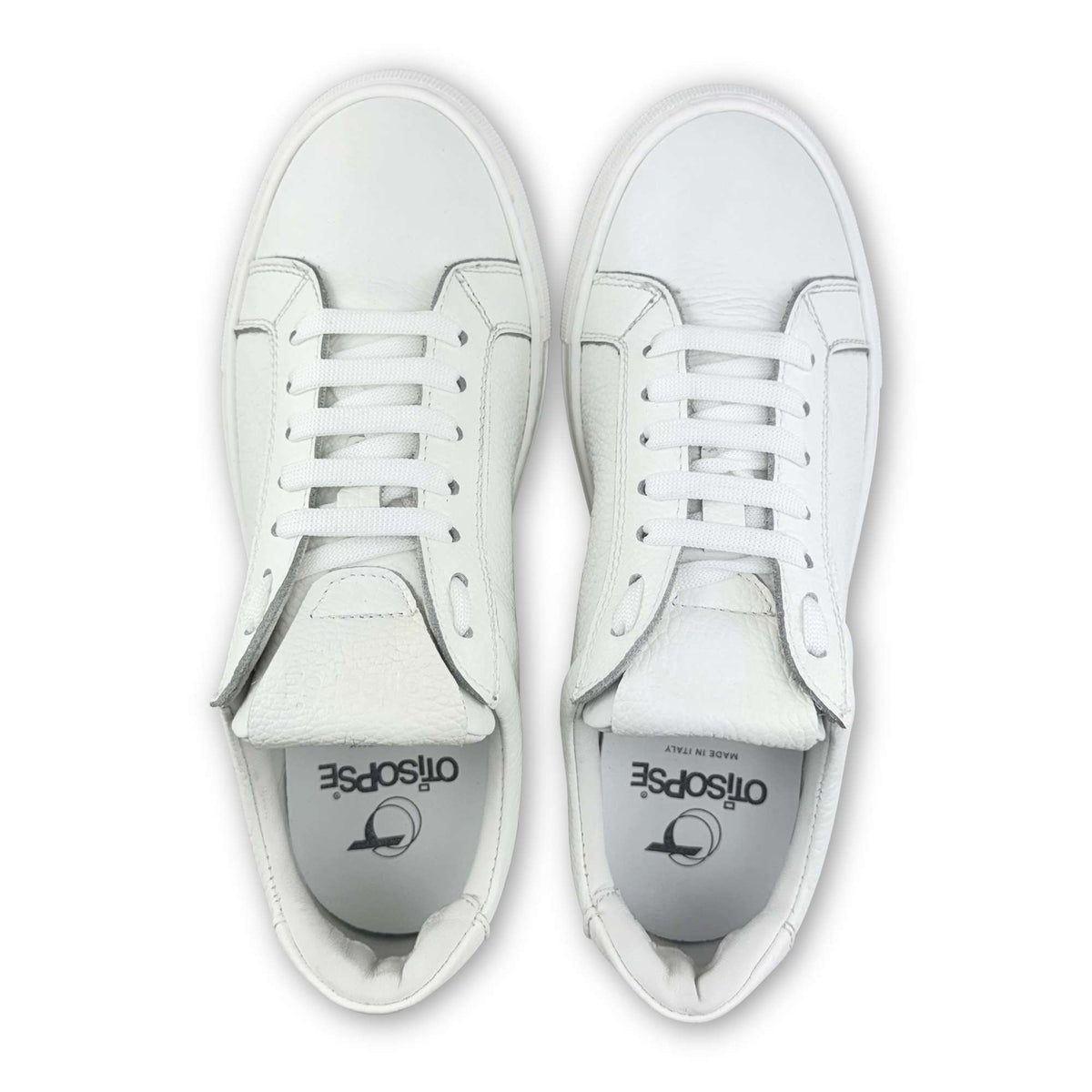 Sneakers in pelle martellata bianca