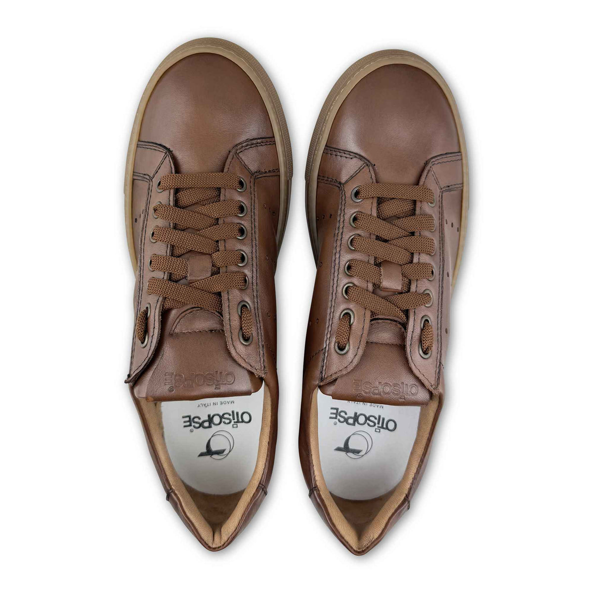 Sneakers in pelle cuoio