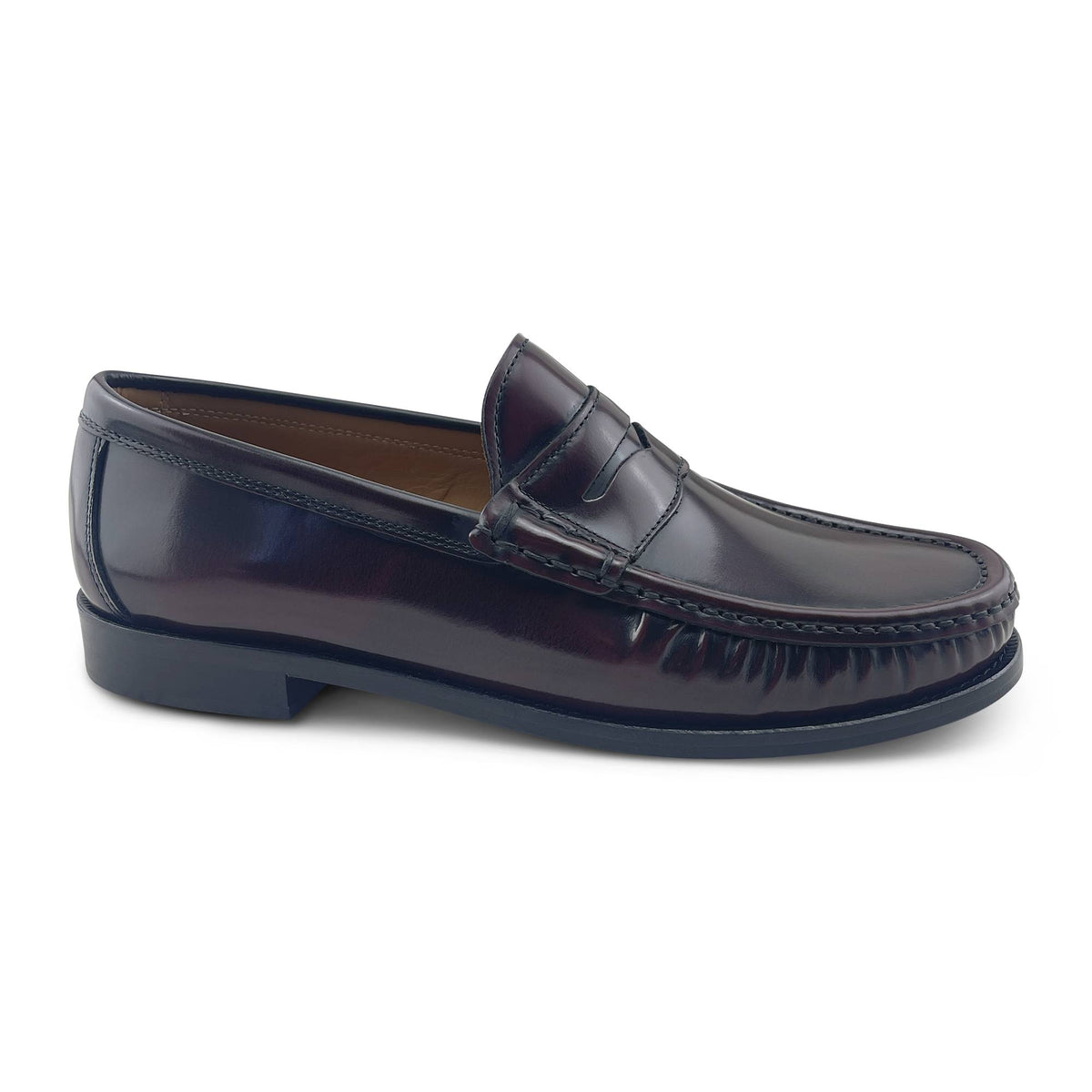 Mocassino in pelle abrasivato bordeaux