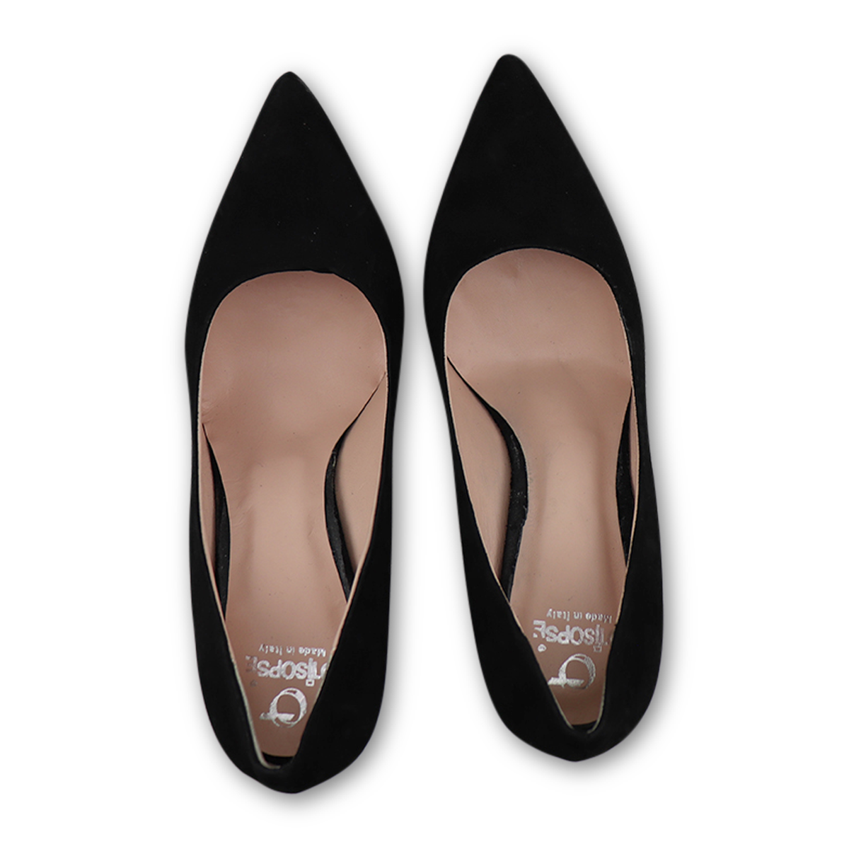 Black suede pumps with 90mm heel