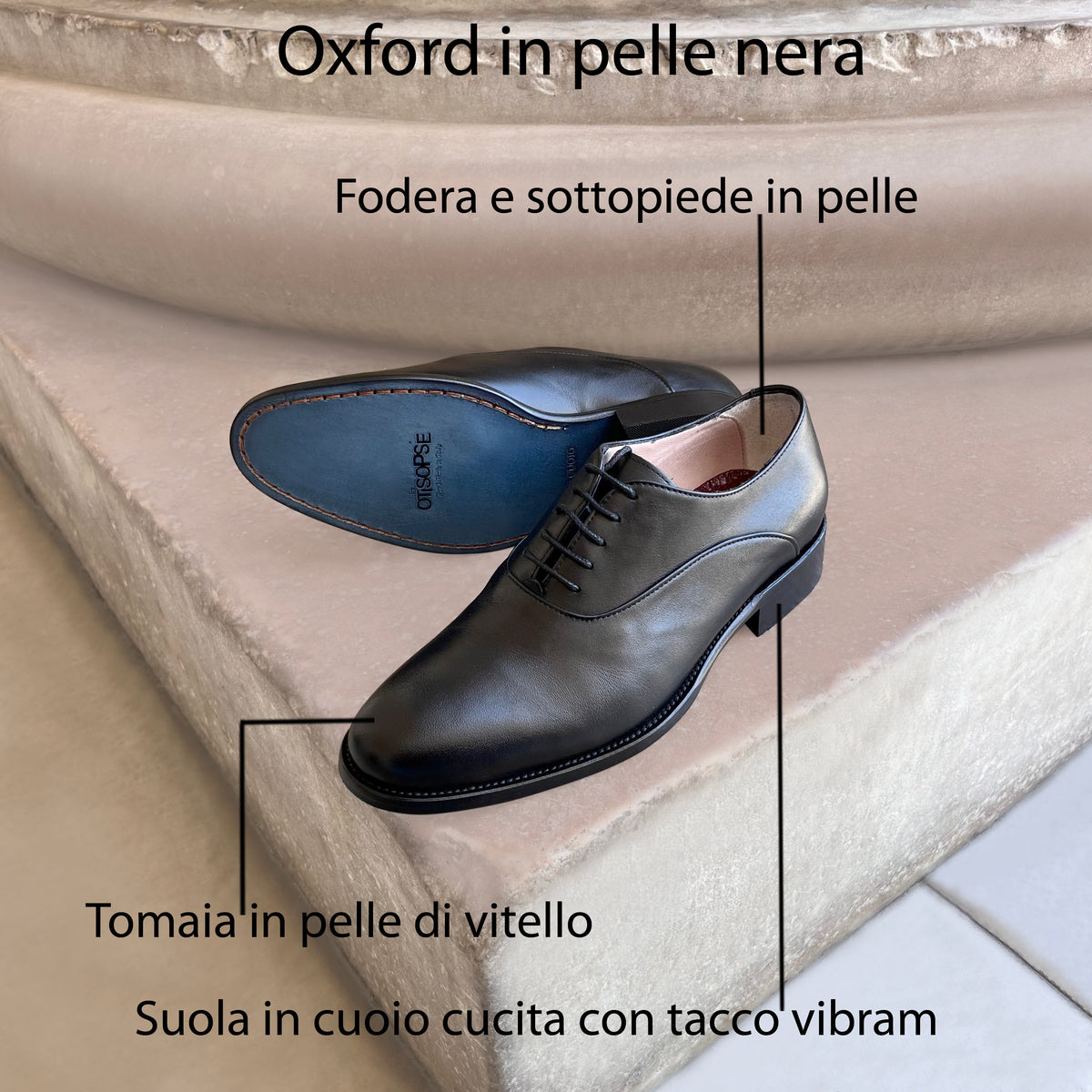 Francesine nere in pelle