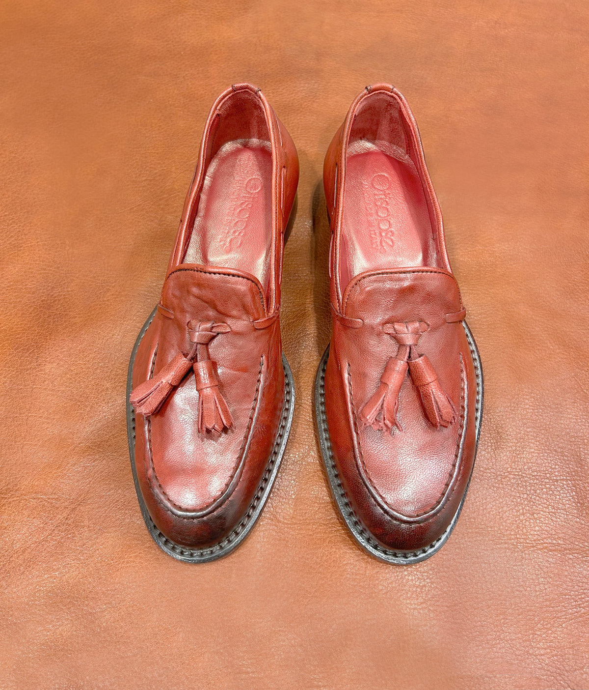 Mocassini stropicciati bordeaux