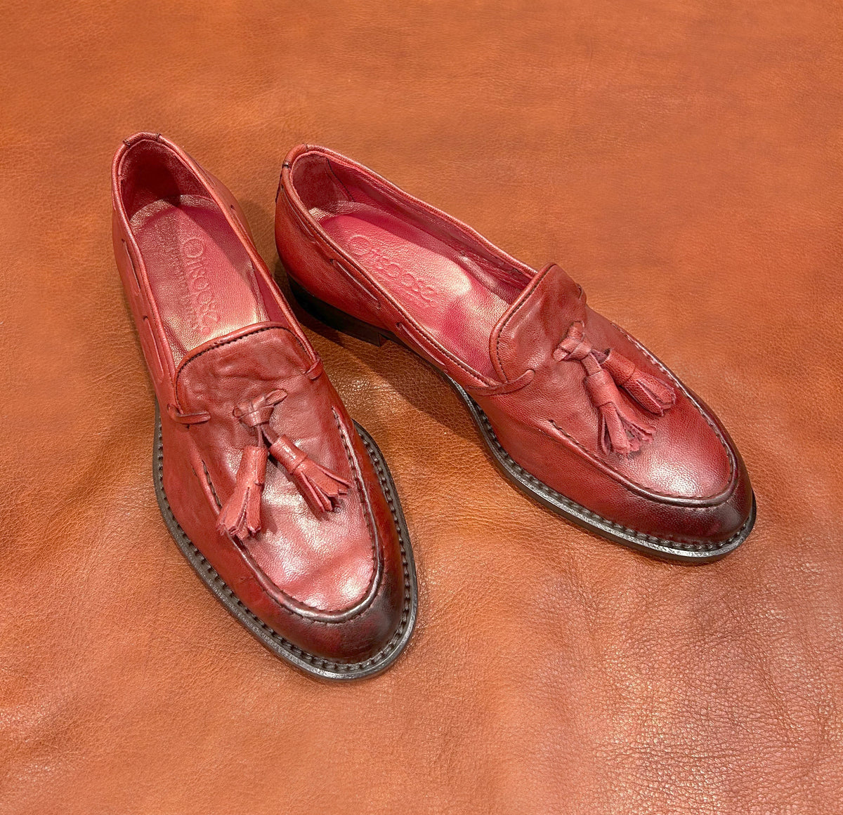 Mocassini stropicciati bordeaux