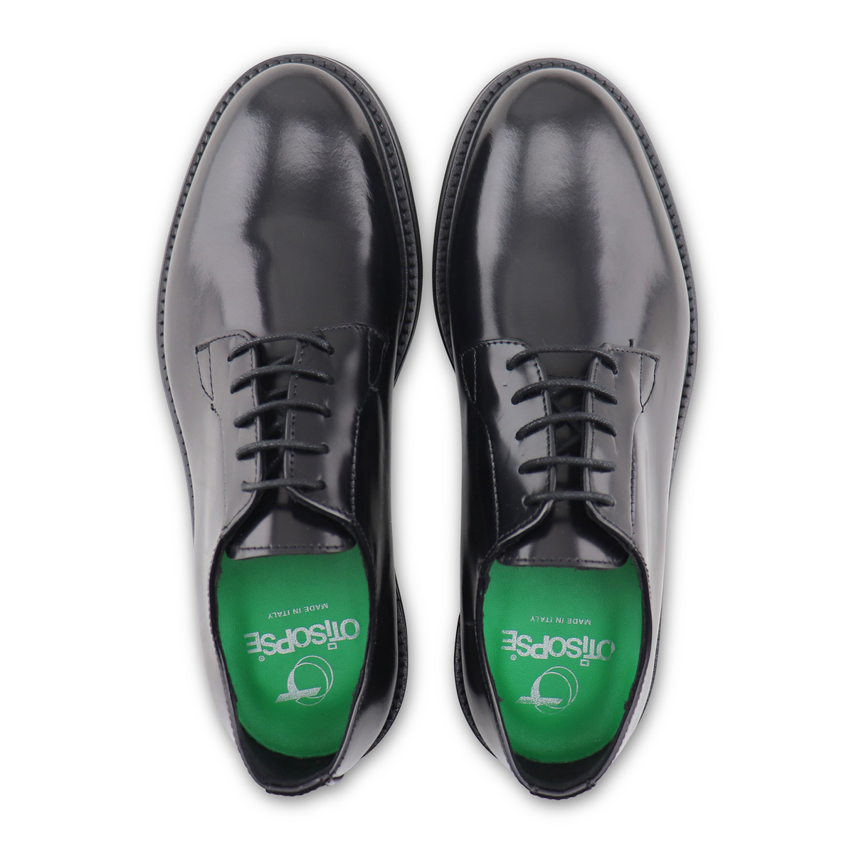 Derby nero in pelle spazzolata