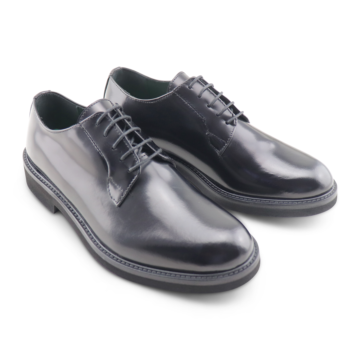 Derby nero in pelle spazzolata