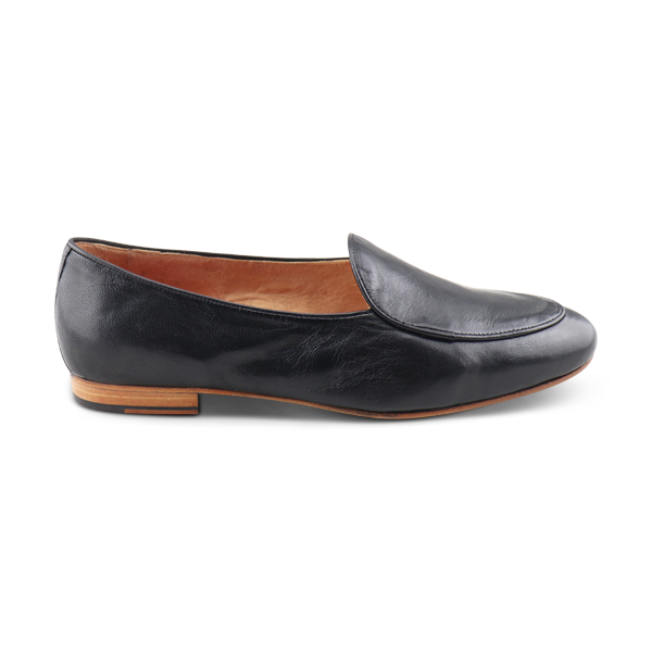 Slippers in pelle stropicciata nera