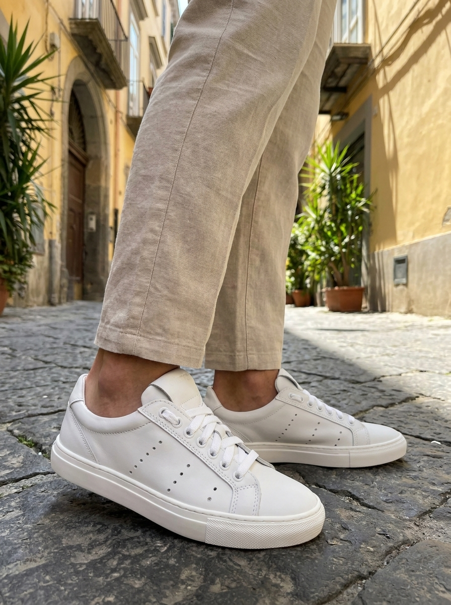 Sneakers in pelle bianca