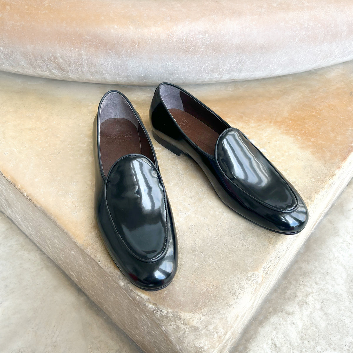 Slipper in pelle abrasivata nera