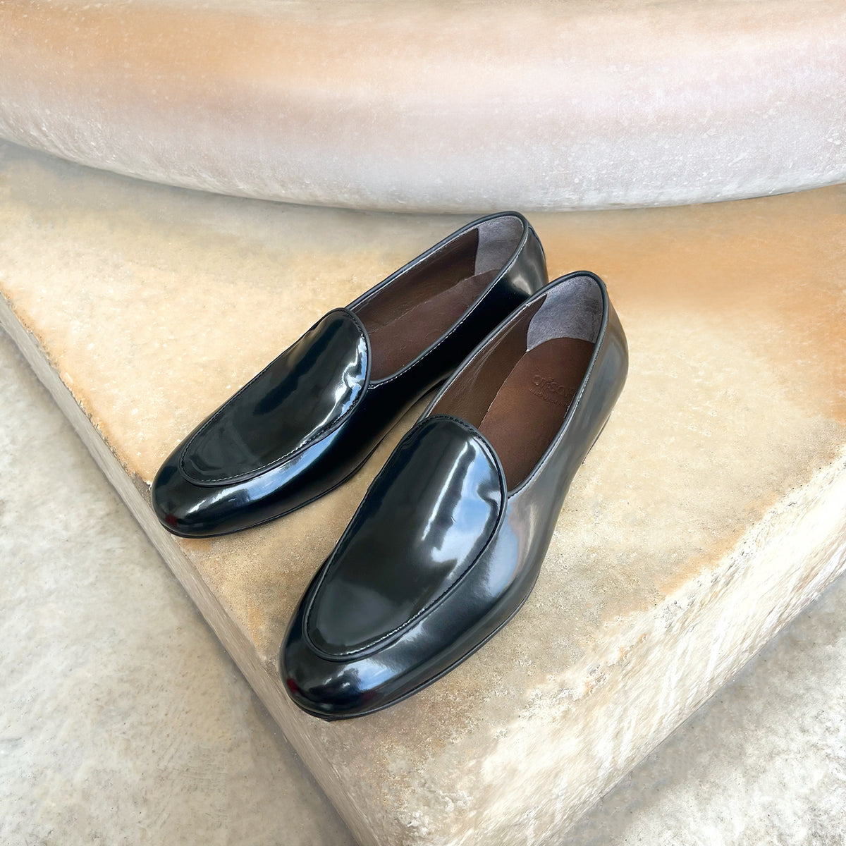 Slipper in pelle abrasivata nera